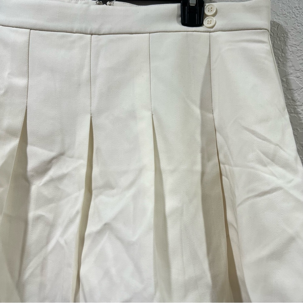 Danielle Bernstein Tennis Skort Stretch Herringbone Twill Vanilla Size 16 - Picture 9 of 10